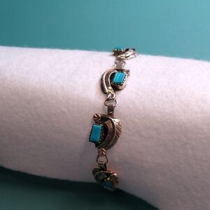 Sterling Silver and Turquoise Marked AL Amy Locaspino? Southwest Zuni Bracelet